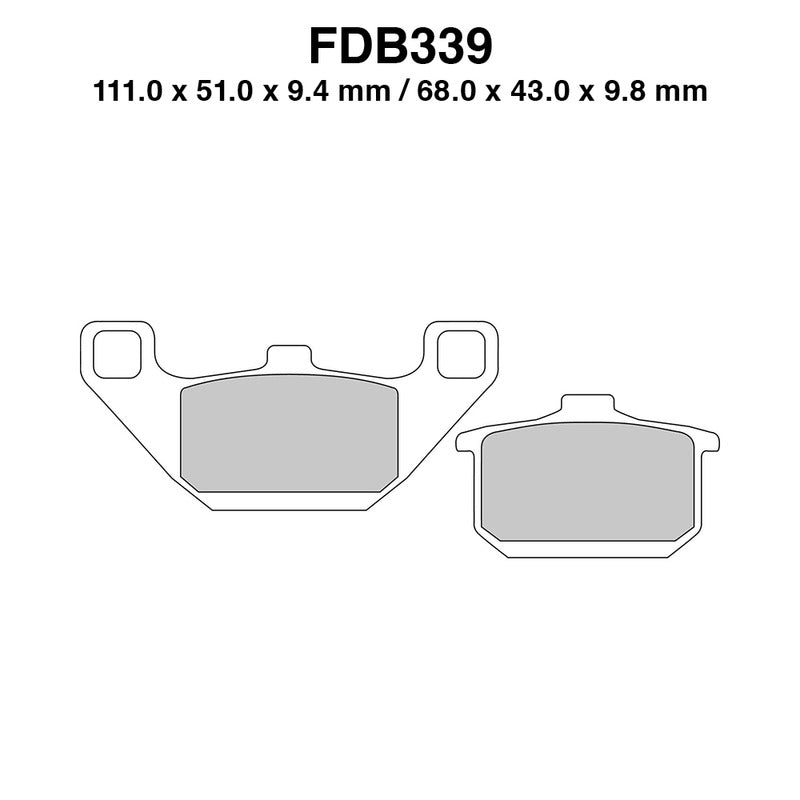 PASTIGLIE FERODO FDB339EF KAWASAKI EL ELIMINATOR 250 1991-1994 VN VULCAN 750 1990-1994 VN VULCAN 1500 1987-1993 FERODO FDB339EF - foto originale