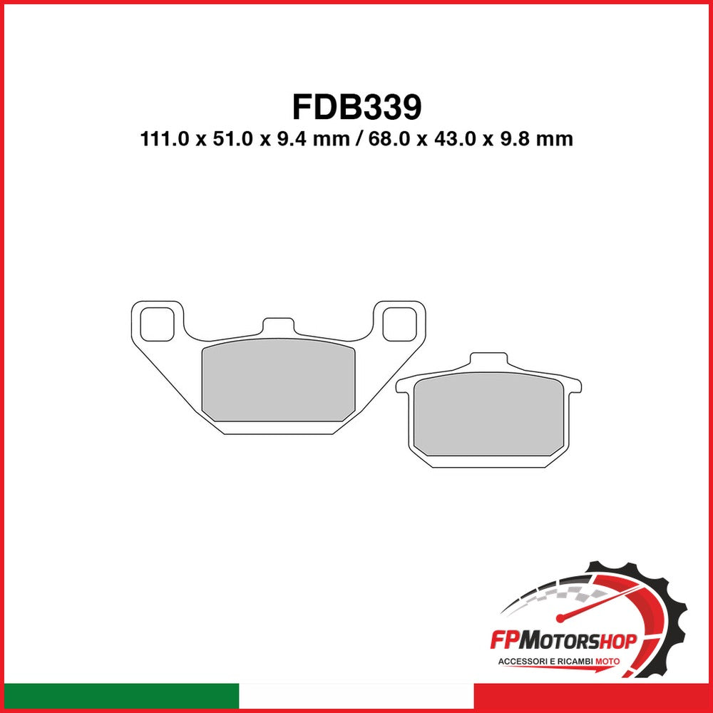 PASTIGLIE FERODO FDB339EF KAWASAKI EL ELIMINATOR 250 1991-1994 VN VULCAN 750 1990-1994 VN VULCAN 1500 1987-1993 FERODO FDB339EF - foto brandizzata