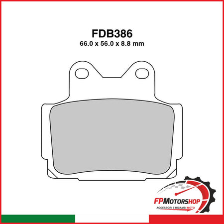 PASTIGLIE FERODO FDB386EF YAMAHA TZR 125/250 1985-1992 TDR 250 1988-1992 RD 500 LC 1984-1987 FERODO FDB386EF - foto brandizzata
