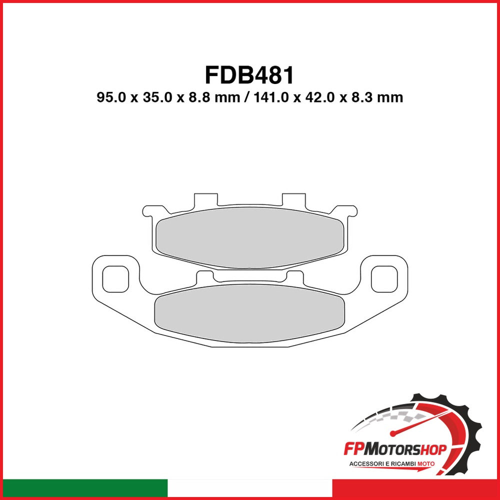 PASTIGLIE FERODO FDB481EF KAWASAKI ZZR 250 1990-1993 ZX-7R NINJA 750 1988-1995 ZR ZEPHYR 1100 1992-2000 FERODO FDB481EF - foto brandizzata