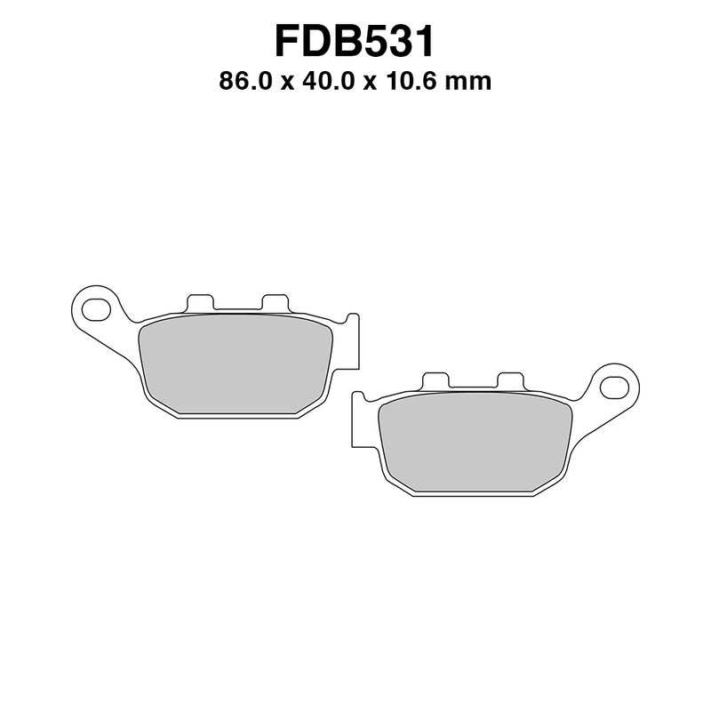 PASTIGLIE FERODO FDB531EF HONDA VTR 250 1998-2009 NX DOMINATOR 650 1988-1997 STREET TRIPLE 675 2007-2012 FERODO FDB531EF - foto originale