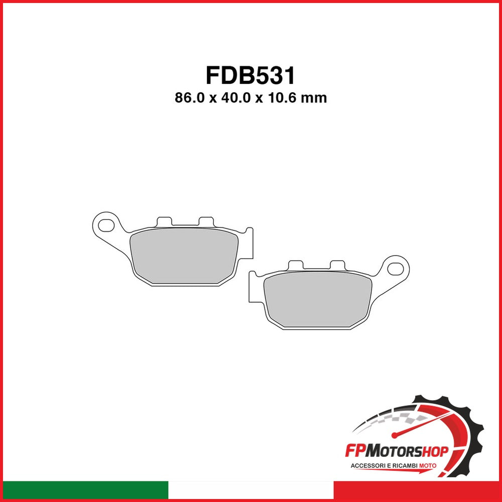 PASTIGLIE FERODO FDB531EF HONDA VTR 250 1998-2009 NX DOMINATOR 650 1988-1997 STREET TRIPLE 675 2007-2012 FERODO FDB531EF - foto brandizzata