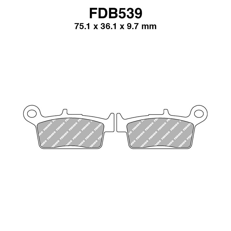 PASTIGLIE FERODO FDB539EF HONDA CR 125/500 R 1987-2001 KX 250/500 1996-2003 RM 125 1999-2008 FERODO FDB539EF - foto originale