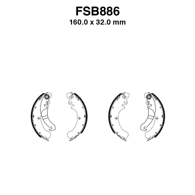 GANASCE FERODO FSB886EF -4PZ X CONF. PIAGGIO APE FL3 EUROPA 50 1996-1999 APE RST MIX 50 1999-2005 APE EURO 2 50 2003-2010 FERODO FSB886EF - foto originale