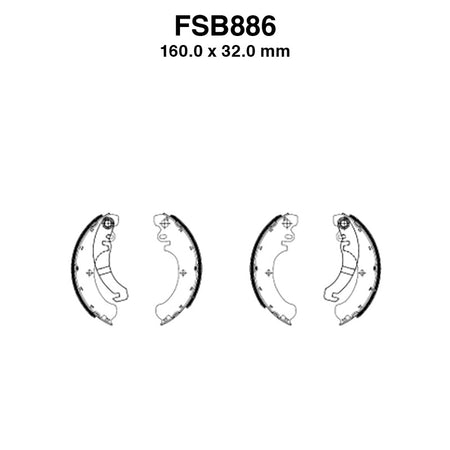 GANASCE FERODO FSB886EF -4PZ X CONF. PIAGGIO APE FL3 EUROPA 50 1996-1999 APE RST MIX 50 1999-2005 APE EURO 2 50 2003-2010 FERODO FSB886EF - foto originale