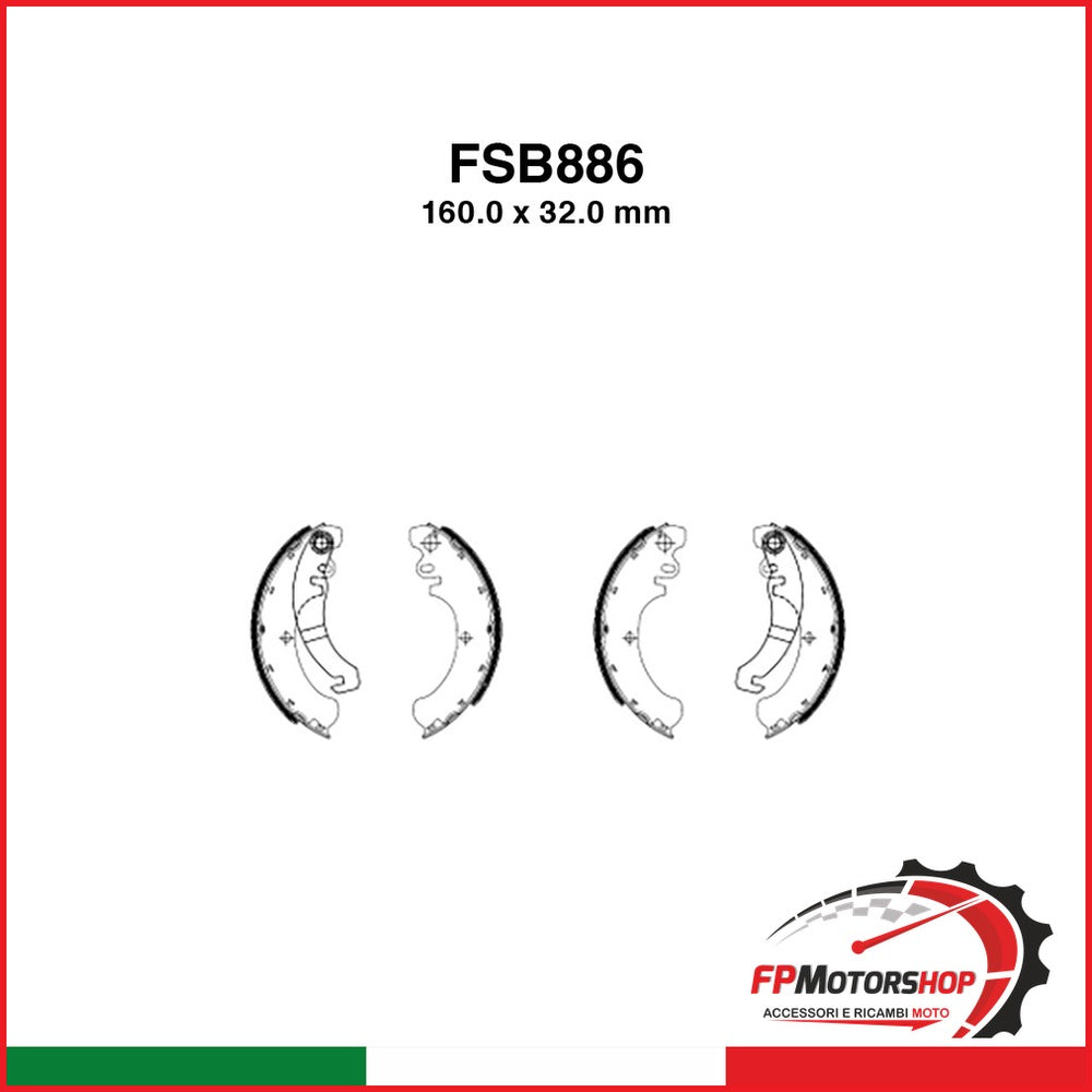 GANASCE FERODO FSB886EF -4PZ X CONF. PIAGGIO APE FL3 EUROPA 50 1996-1999 APE RST MIX 50 1999-2005 APE EURO 2 50 2003-2010 FERODO FSB886EF - foto brandizzata