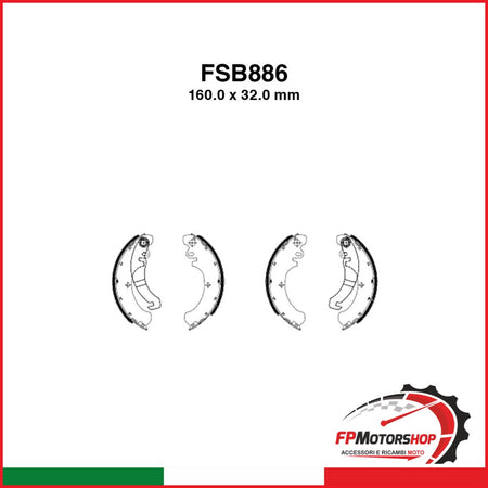 GANASCE FERODO FSB886EF -4PZ X CONF. PIAGGIO APE FL3 EUROPA 50 1996-1999 APE RST MIX 50 1999-2005 APE EURO 2 50 2003-2010 FERODO FSB886EF - foto brandizzata