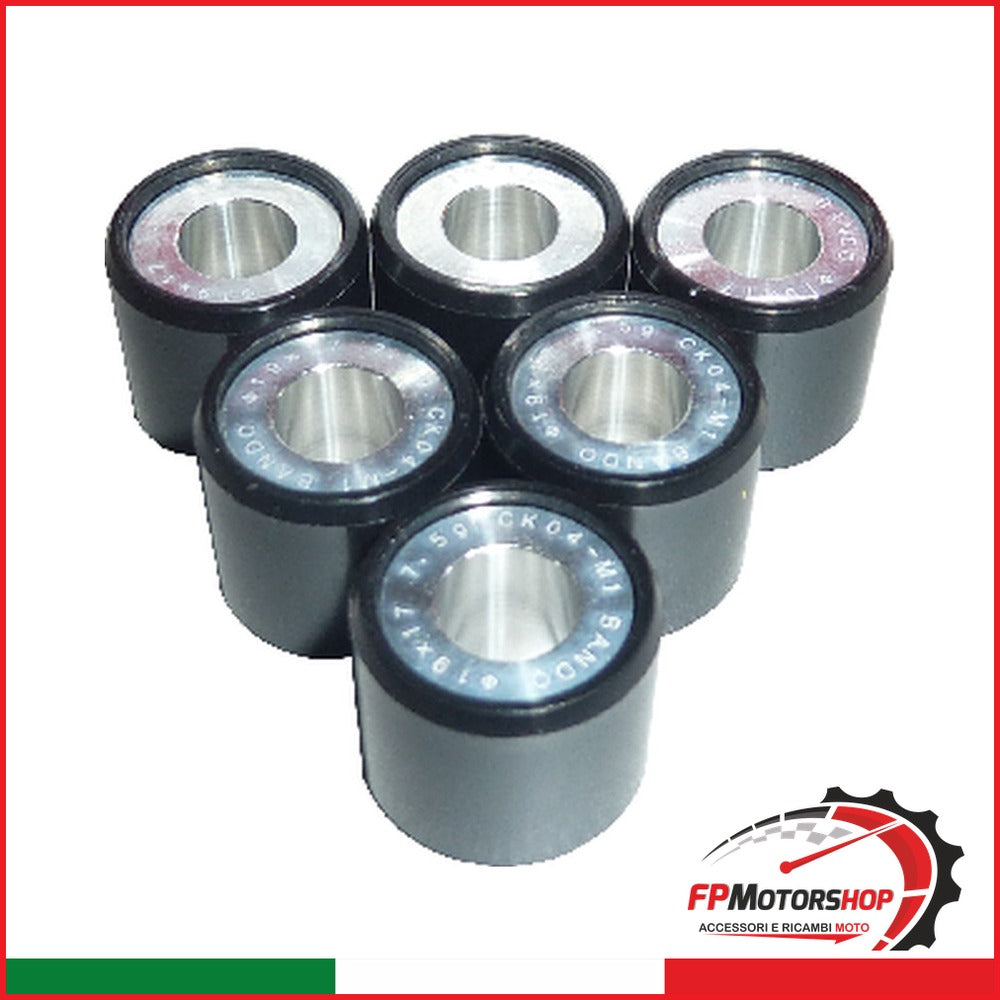 KIT 6 RULLI MASSETTE SCOOTER G71901700756 19X17 7 5G VESPA APRILIA PIAGGIO