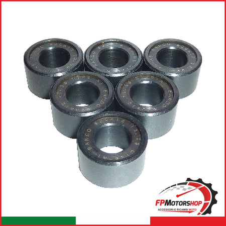 KIT 6 RULLI MASSETTE VARIATORE PER SCOOTER 20x12 13G YAMAHA MAJESTY 125 14 16 - foto brandizzata