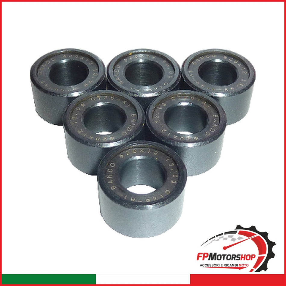 KIT 6 RULLI MASSETTE VARIATORE PER SCOOTER 20x12 13G YAMAHA MAJESTY 125 14 16 - foto brandizzata