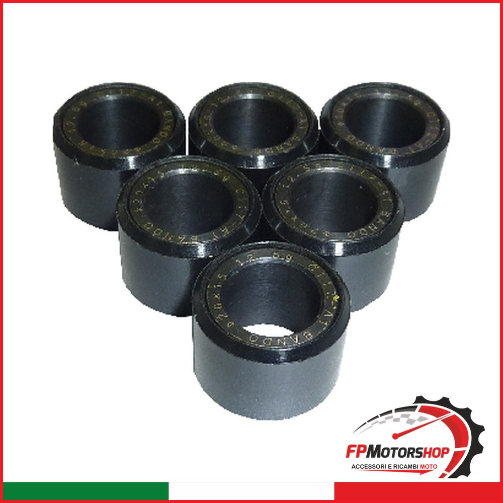 KIT 6 RULLI MASSETTE VARIATORE G72001501256 20X15 12 5G HONDA KYMCO MALAGUTI SYM