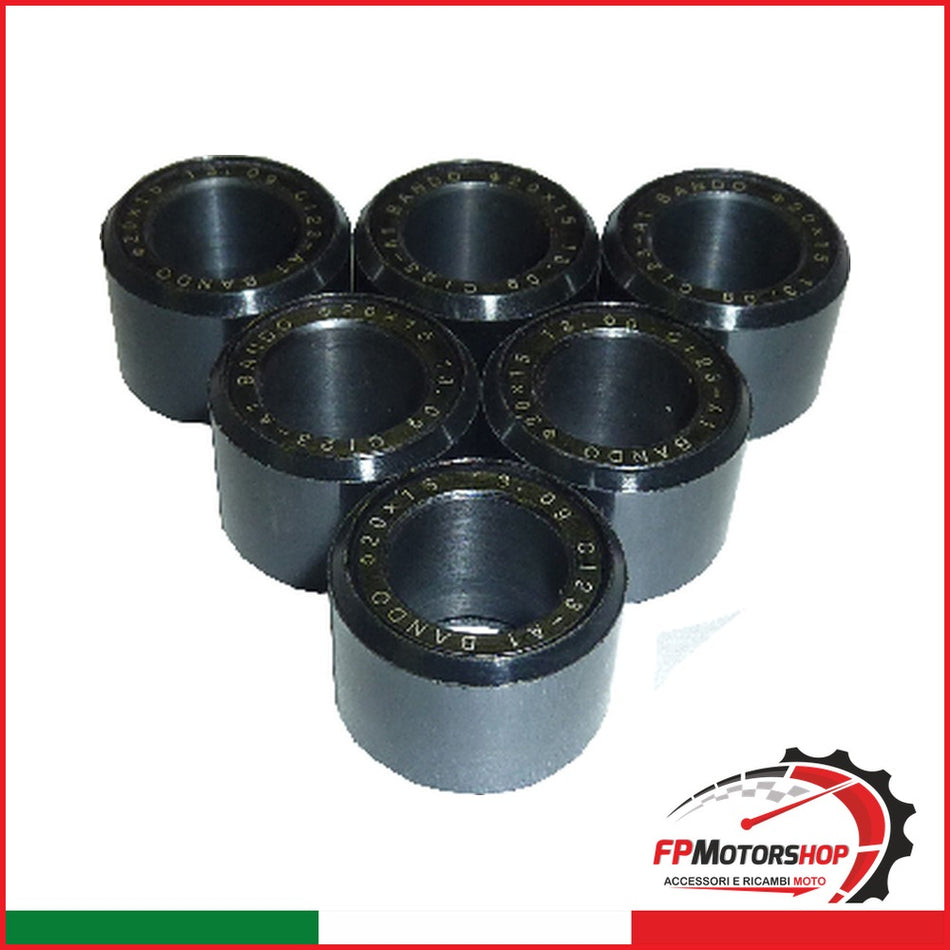 KIT 6 RULLI MASSETTE VARIATORE SUZUKI G72001501306 20X15 13G 125 2002-2013 SYM