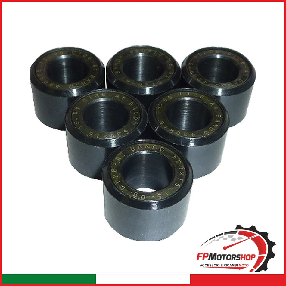 KIT 6 RULLI MASSETTE VARIATORE HONDA G72001501506 20X15 15G 125 2010-2012 KYMCO
