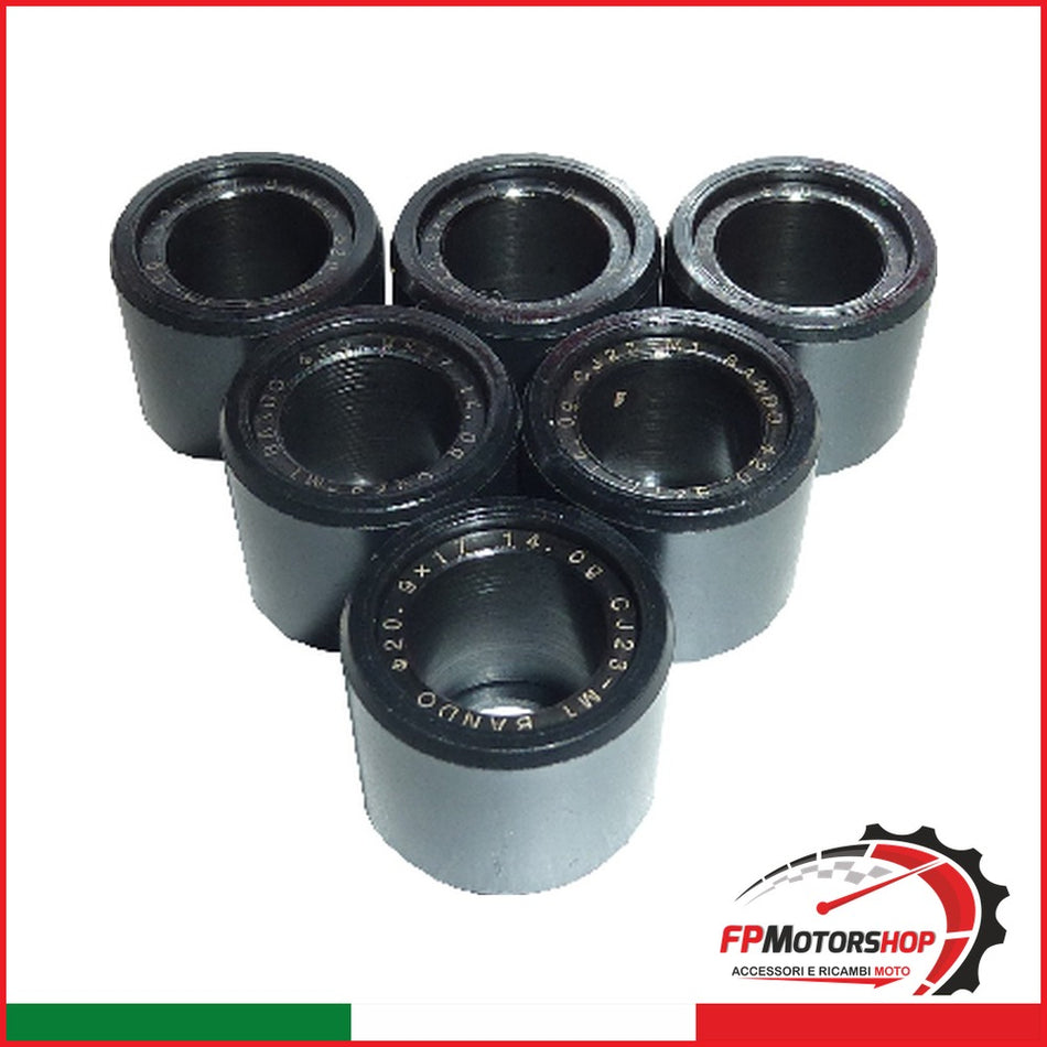 KIT 6 RULLI MASSETTE SCOOTER G72091701406 20 9X17 14G BEVERLY APRILIA PIAGGIO
