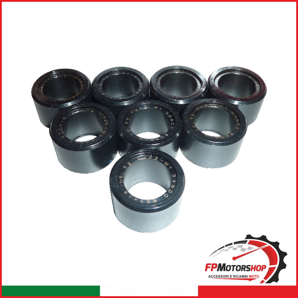 KIT 8 RULLI MASSETTE SCOOTER PIAGGIO G72501601608 25X16 16G BEVERLY 350
