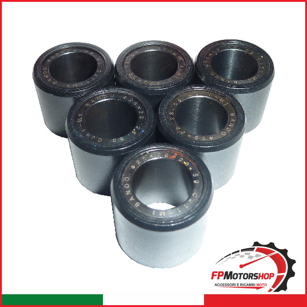 KIT 6 RULLI MASSETTE SCOOTER G72502202856 25X22 28 5G BEVERLY 2002-2004 APRILIA