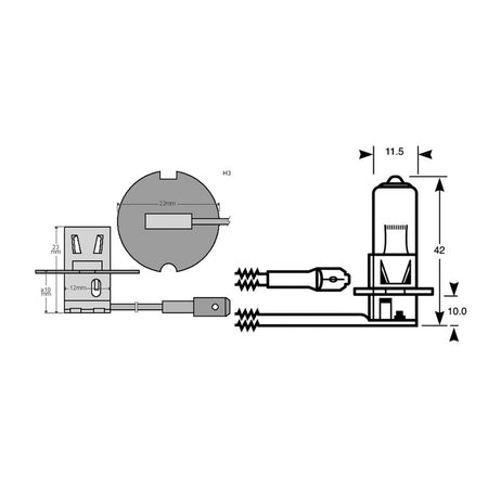 LAMPADA H3 12V 55W ALOG.PK22S RIATEC E034006 - foto originale