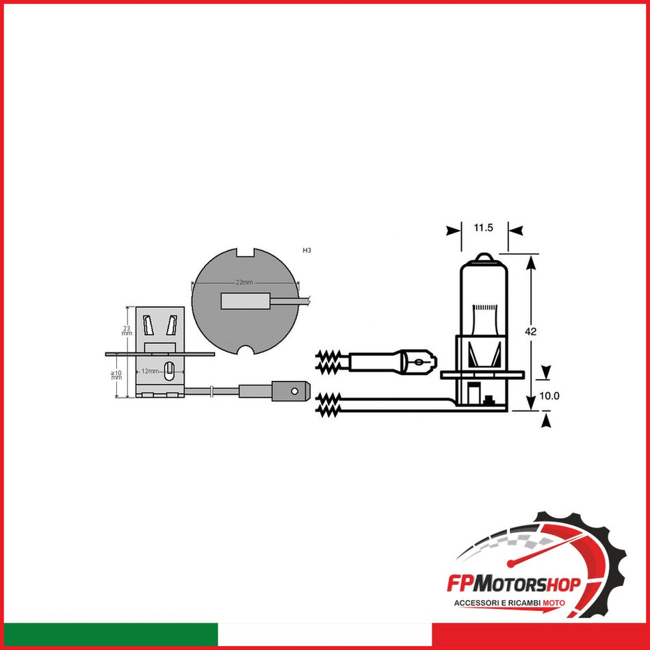 LAMPADA H3 12V 55W ALOG.PK22S RIATEC E034006 - foto brandizzata