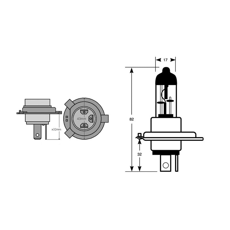 BLISTER 2 LAMP.OSRAM 12V X-RACER H4 12V 60/55W P43T OSRAM E036419350 - foto originale