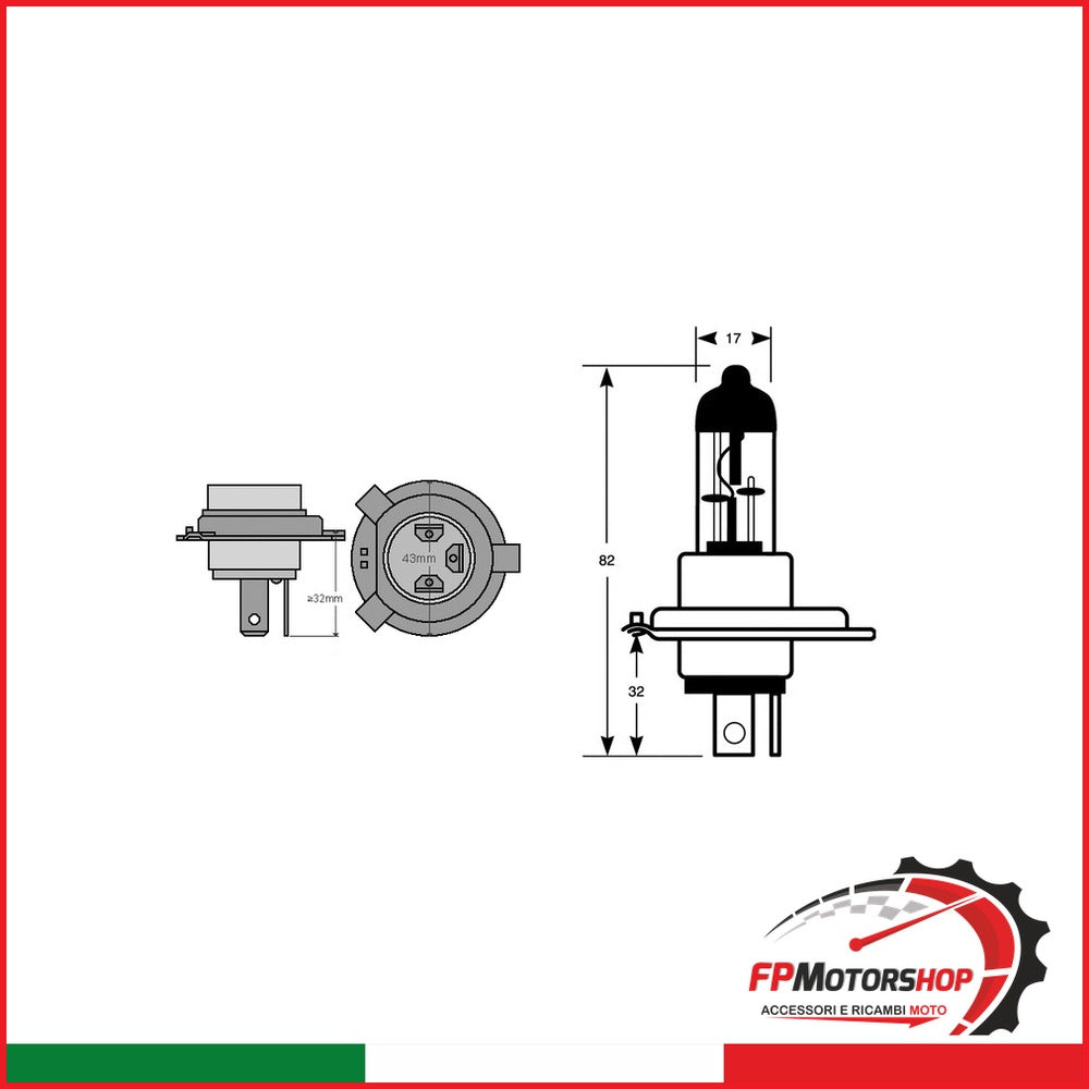 BLISTER 2 LAMP.OSRAM 12V X-RACER H4 12V 60/55W P43T OSRAM E036419350 - foto brandizzata