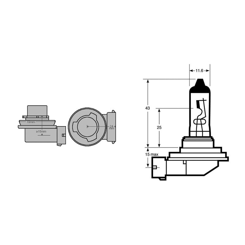 LAMPADA H8 12V 35W ALOGENAPGJ19-1 TOPLIGHT E034116 - foto originale