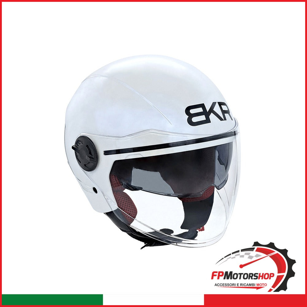 CASCO JET BKR TRE BIANCOLUCIDO 53-54 XS BKR J303401 - foto brandizzata