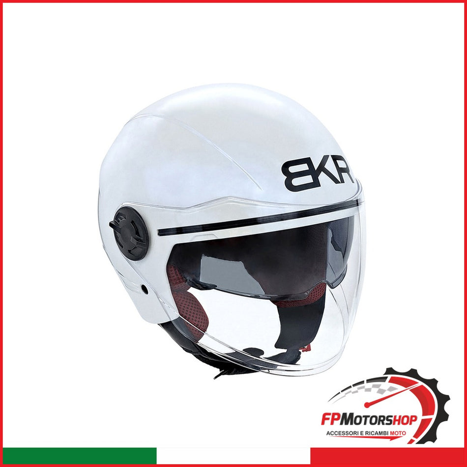 CASCO JET BKR TRE BIANCOLUCIDO 53-54 XS BKR J303401 - foto brandizzata