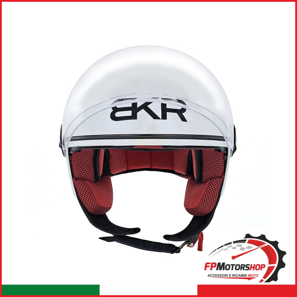 CASCO JET BKR TRE BIANCOLUCIDO 53-54 XS BKR J303401 - foto brandizzata
