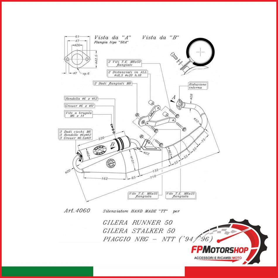 MARMITTA ESPANSIONE BLACK PIAGGIO NRG 4060B 50 1994-1996 GILERA