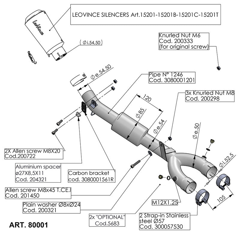 RACCORDO ELIMINA CAT. YAMAHA YZF-R1 80001 15- DAL 2015