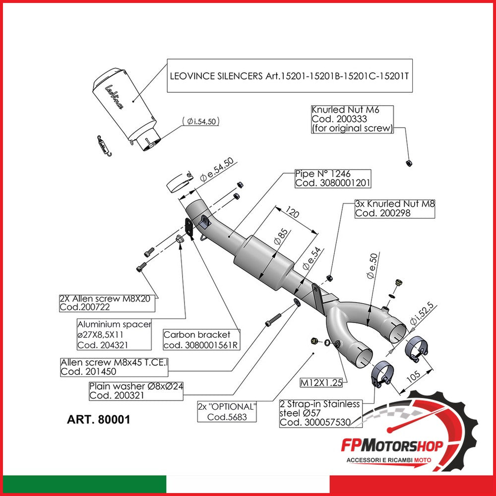 RACCORDO ELIMINA CAT. YAMAHA YZF-R1 80001 15- DAL 2015