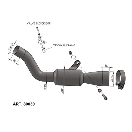 RACCORDO ELIMINA CAT. KAWASAKI LEOVINCE 80030 ZX-10R/RR 21- DAL 2021