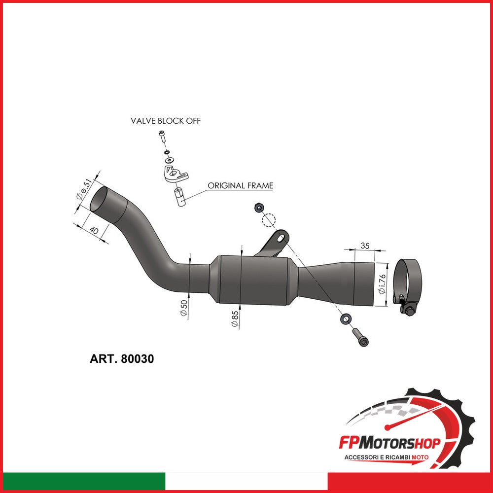 RACCORDO ELIMINA CAT. KAWASAKI LEOVINCE 80030 ZX-10R/RR 21- DAL 2021