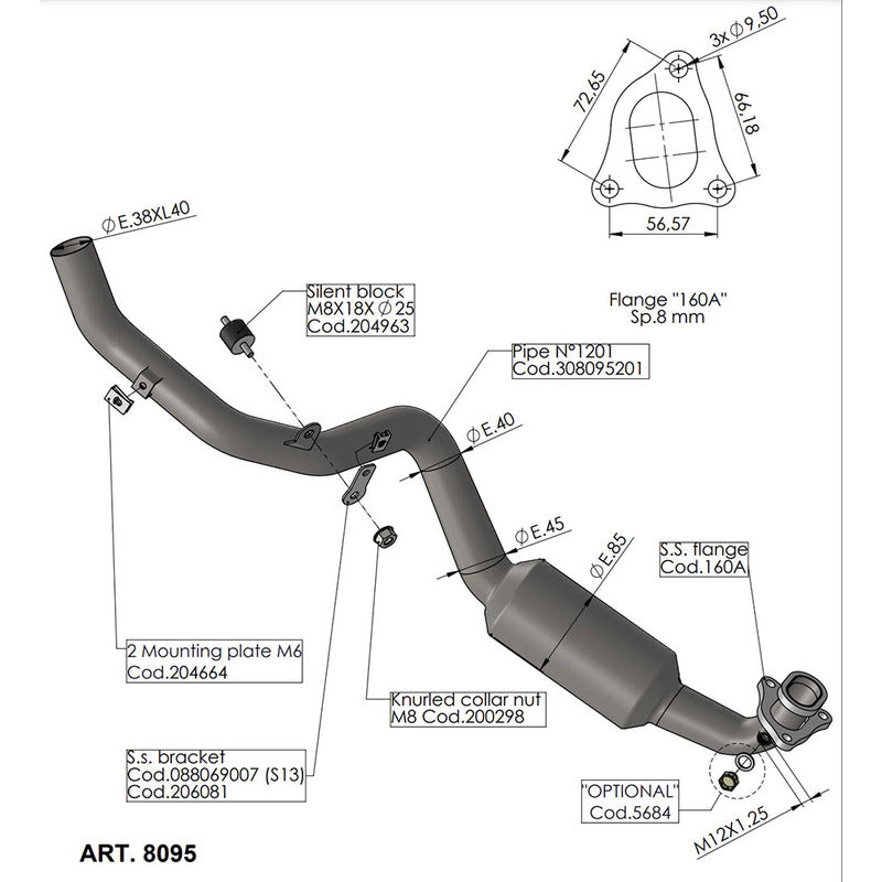 KIT COLLETTORI RACING HONDA X-ADV LEOVINCE 8095 750 17- DAL 2017