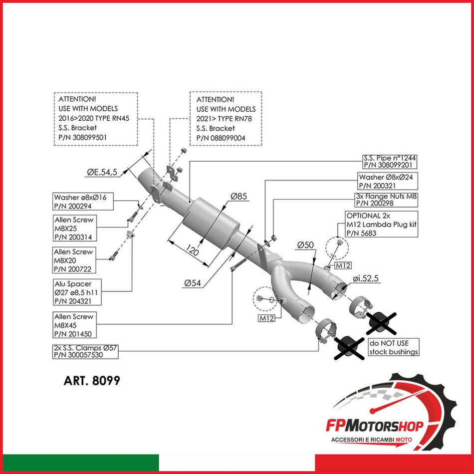 RACCORDO ELIMINA CAT. YAMAHA MT-10 8099 16- DAL 2016
