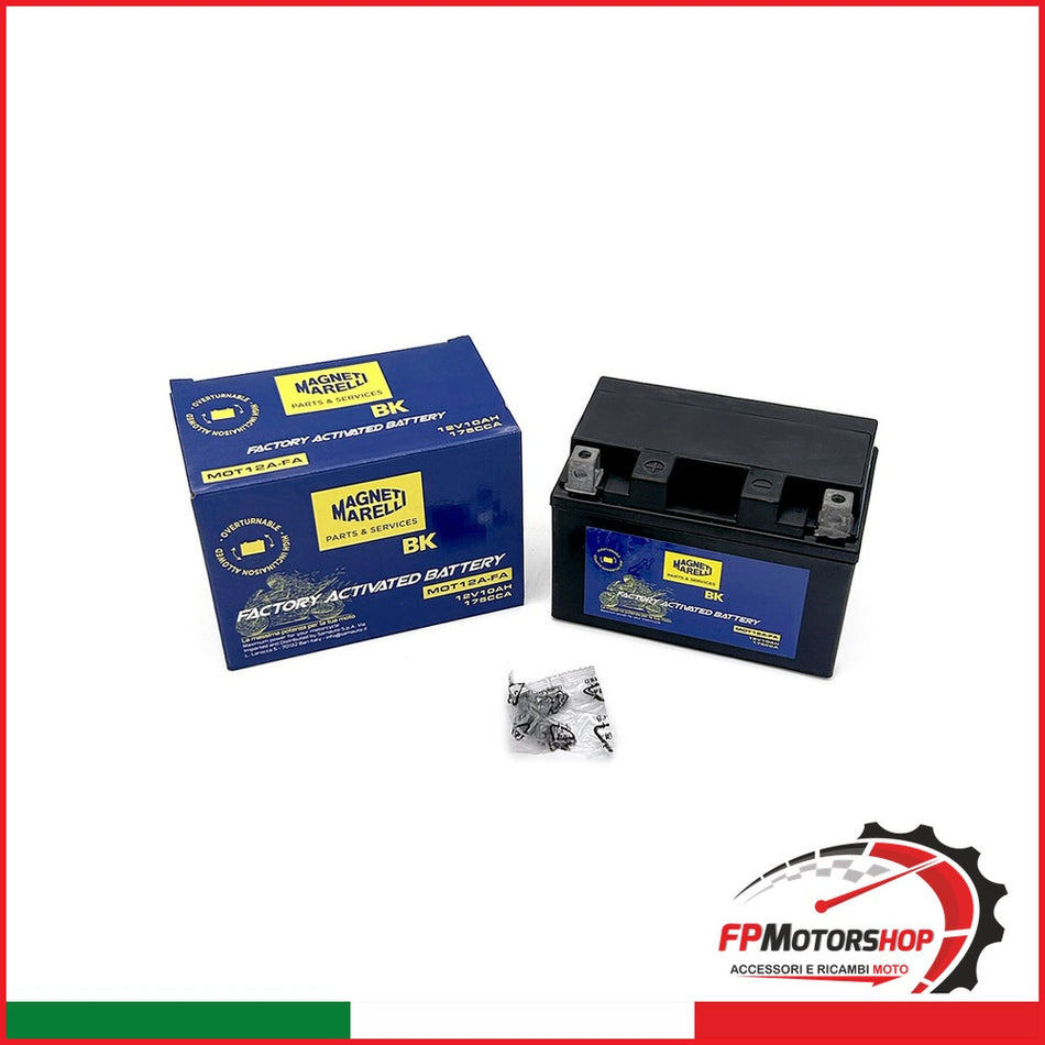 BATTERIA MARELLI MOT12A-FA PRECARICATA SIGILLATA APRILIA HONDA KAWASAKI PIAGGIO