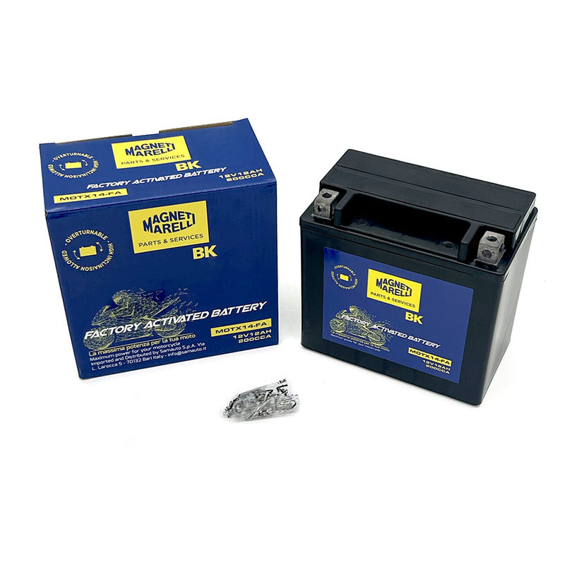 BATTERIA MARELLI MOTX14-FA PRECARICATA SIGILLATA APRILIA BMW CAGIVA HONDA