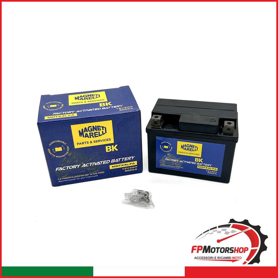 BATTERIA MARELLI MOTX4L-FA PRECARICATA SIGILLATA APRILIA HONDA PIAGGIO SUZUKI