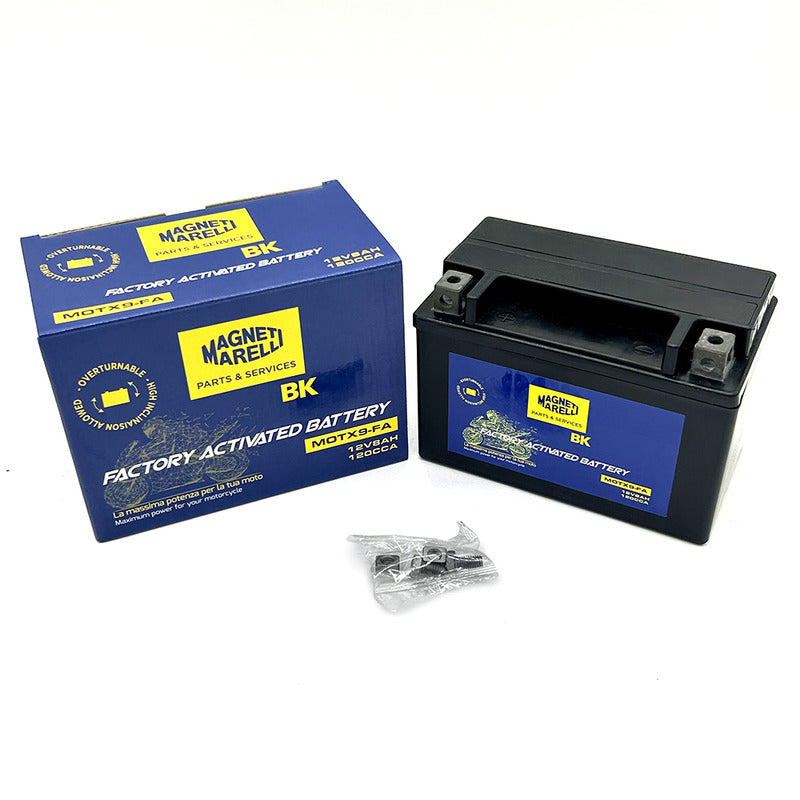 BATTERIA MARELLI MOTX9-FA PRECARICATA SIGILLATA APRILIA BMW CAGIVA DUCATI