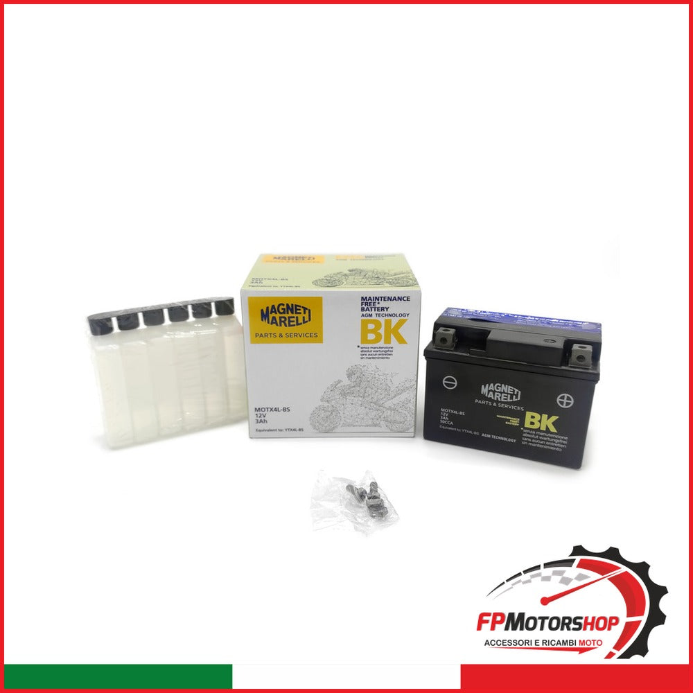 BATTERIA MARELLI MOTX4L-BS CON ACIDO APRILIA HONDA PIAGGIO SUZUKI