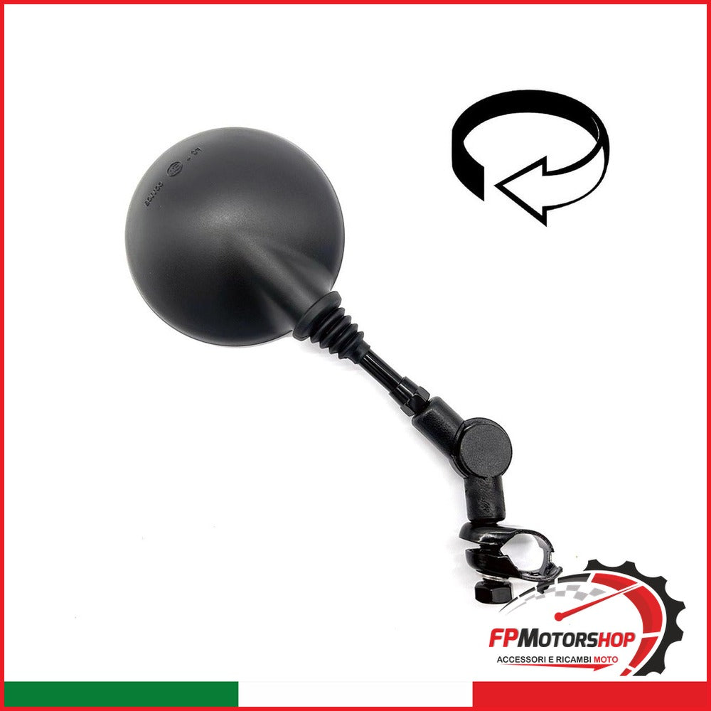 SPECCHIO SPECCHIETTO RETROVISORE DX SX MSP0006X MOTARD TONDO PIEGHEVOLE
