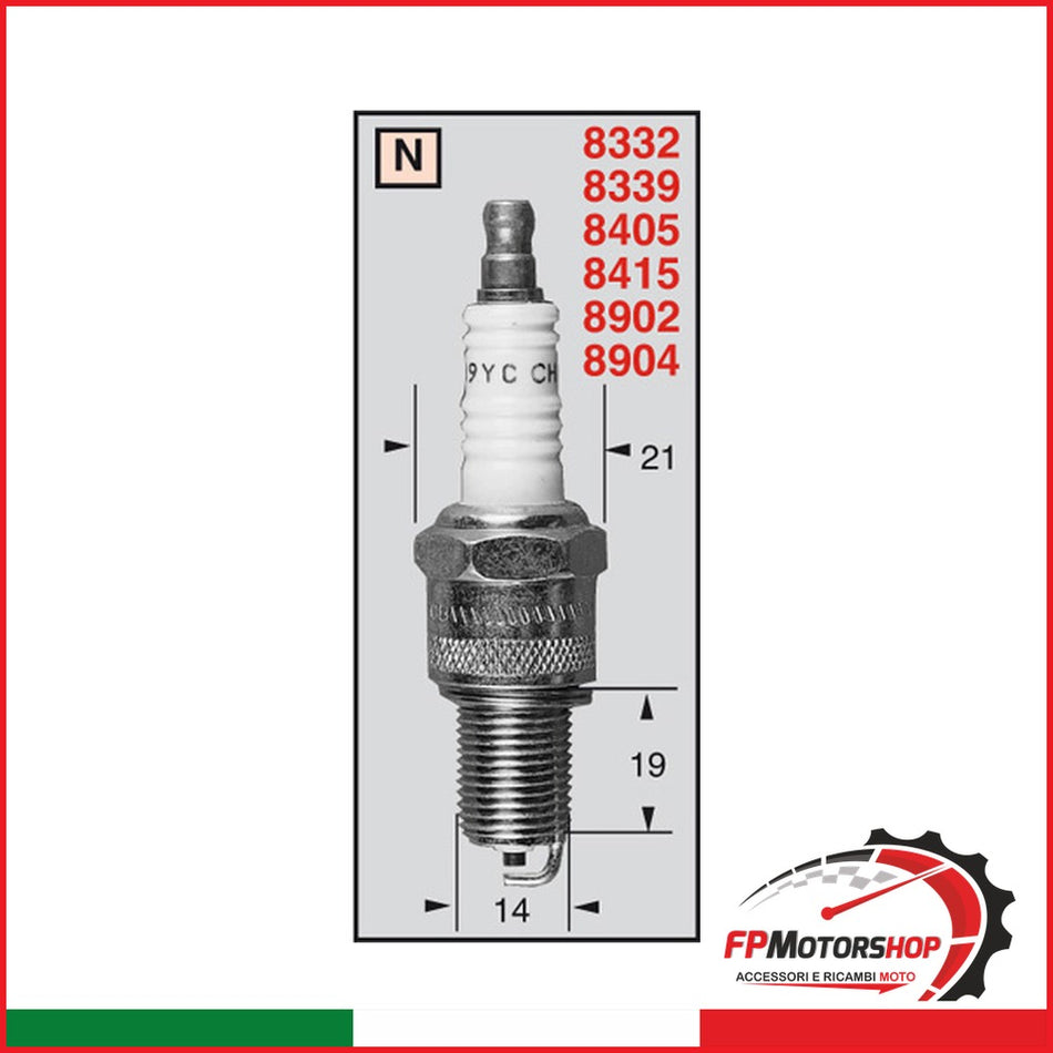 CANDELA CHAMPION N7YC OE010 PER MOTO BETA ALP 250 BMW R 100 CLASSIC 990 - foto brandizzata