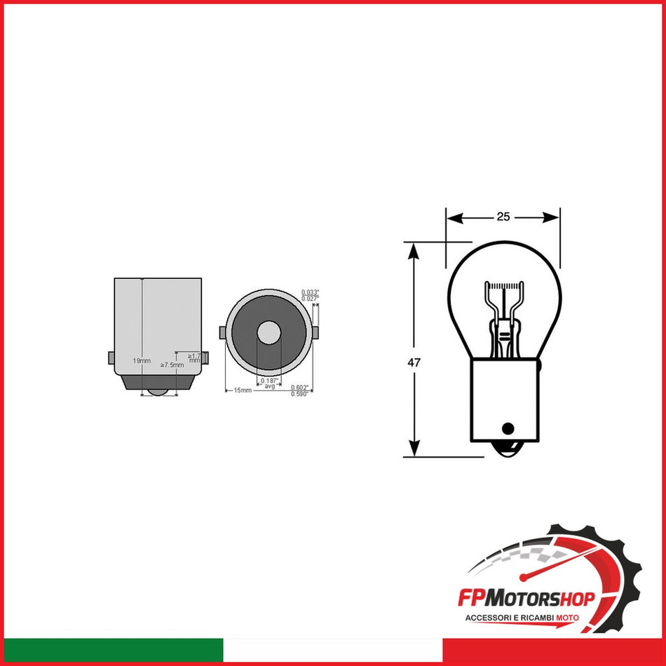 SCATOLA 10PZ LAMP.12V 21WBA15S BIANCA P21W RIATEC E034009 - foto brandizzata