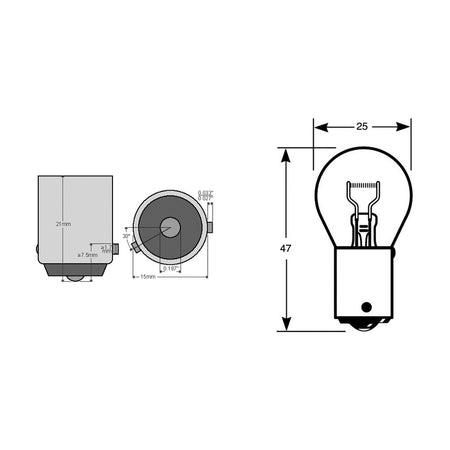 SCATOLA 10PZ LAMP.12V 21WBAU15S ARANCIO ORIGINAL LINE OSRAM E03775071 - foto originale