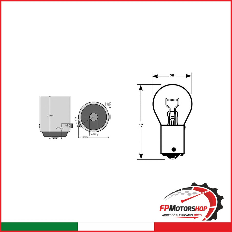 SCATOLA 10PZ LAMP.12V 21WBAU15S ARANCIO ORIGINAL LINE OSRAM E03775071 - foto brandizzata