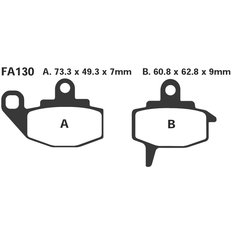 PASTIGLIE FRENO MOTO EBC FA130TT TT KAWASAKI KLR 650 1987-1989