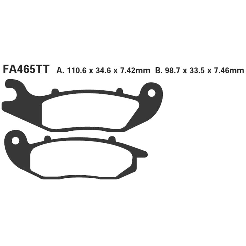 PASTIGLIE FRENO MOTO EBC FA465TT TT 125 TERRA/ADVENTU RE 07- DAL 2007 DERBI VENT