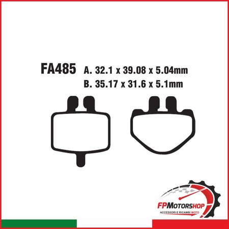 PASTIGLIE FRENO MOTO EBC FA485TT TT QUADZILLA MICRO BUGGY 50 05 09 2005-2009