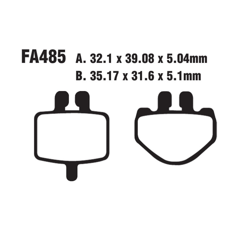 PASTIGLIE FRENO MOTO EBC FA485TT TT QUADZILLA MICRO BUGGY 50 05 09 2005-2009
