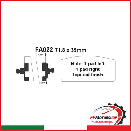 PASTIGLIE FRENO MOTO EBC FA022 BMW R60-75-80-90-100 -80 R60 75 90 100 ORGANICA